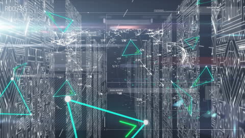 Digital Network Animation with Triangles and Data Seamlessly Interacting on Servers