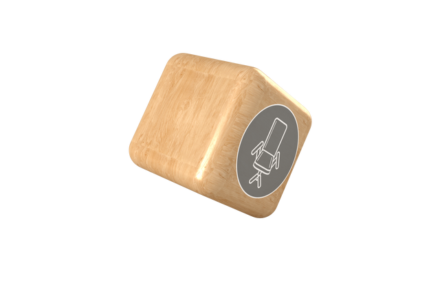 Single Wooden Cube with Office Chair Icon on Transparent Background - Download Free Stock Videos Pikwizard.com