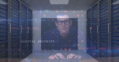 hacker attacking computer servers with digital security codes - Download Free Stock Images Pikwizard.com