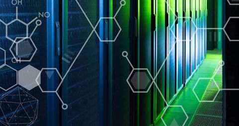 Futuristic Science Data Server Room with Digital Elements - Download Free Stock Images Pikwizard.com