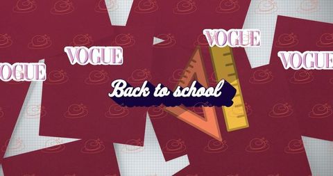 Back to school banner with geometric design and fashion flair