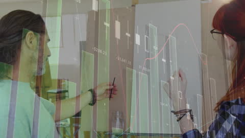 Financial Analysis Collage with Students Studying Data