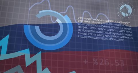 Data Analytics Against Waving Russian Flag Background - Download Free Stock Images Pikwizard.com