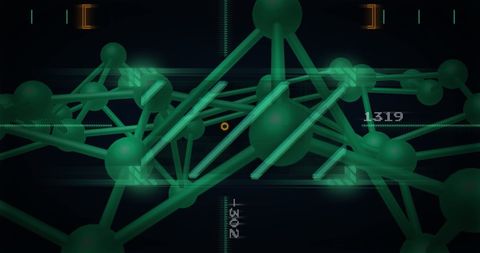 Futuristic abstract dna helix with digital data elements