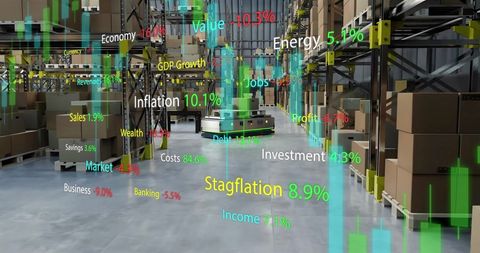 warehouse automation with stock market and economic indicators visualization - Download Free Stock Images Pikwizard.com