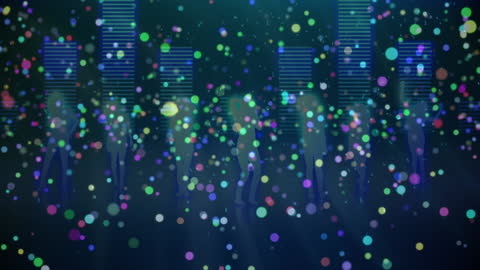 Futuristic Digital Data with Colorful Graphics Overlay