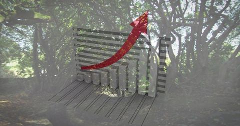 Growth and Success Concept with Rising Arrow in Forest Background - Download Free Stock Images Pikwizard.com