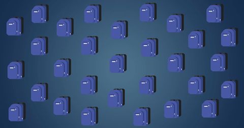 Blue School Backpacks Arranged Neatly on Dark Background - Download Free Stock Images Pikwizard.com