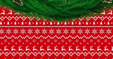 Festive Christmas Design with Pine and Holiday Patterns