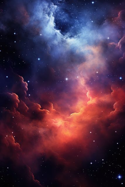 Colorful Cosmic Nebula with Stars in Deep Space - Download Free Stock Photos Pikwizard.com