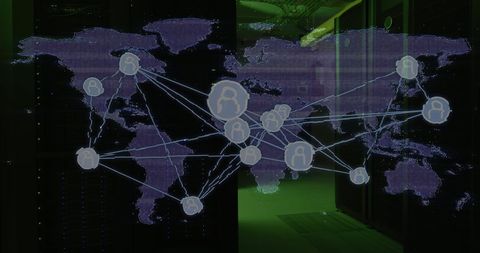 Global Network Connectivity in High-Tech Server Environment - Download Free Stock Images Pikwizard.com