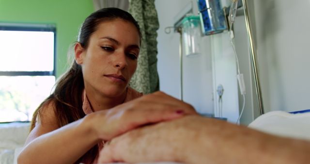 Caring Nurse Comforting Patient in Hospital Room - Download Free Stock Images Pikwizard.com