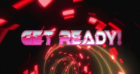 Futuristic Countdown with Vibrant Neon Tunnel Text Effect