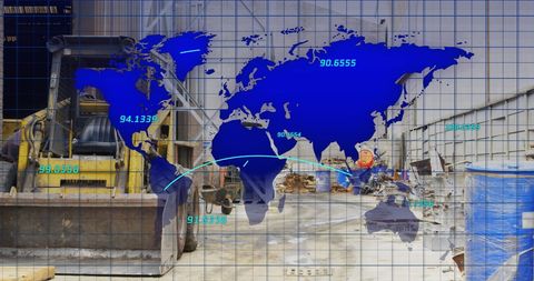 Global map overlay on construction site