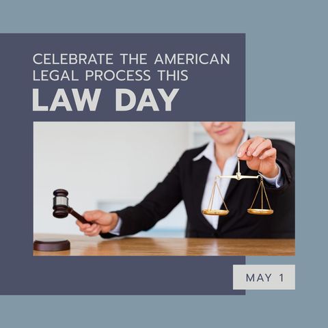 law day celebration with lawyer holding gavel and scales - Download Free Stock Templates Pikwizard.com