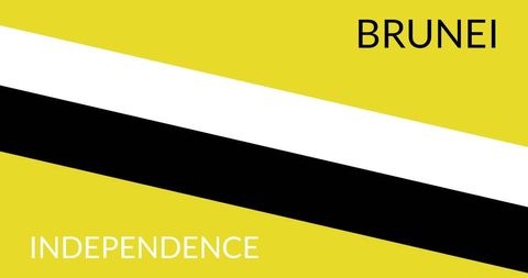 Brunei Independence Celebration with Flag Background