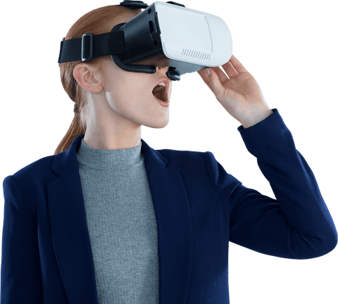 Transparent Businesswoman Experiencing Virtual Reality Technology - Download Free Stock Videos Pikwizard.com