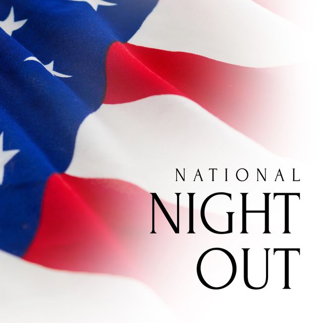 This image can be used to promote National Night Out events, reflecting community spirit and patriotism. It is ideal for social media posts, event flyers, and newsletters to encourage participation and celebrate unity.
