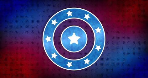 Patriotic Star Circles on Dynamic Gradient Background