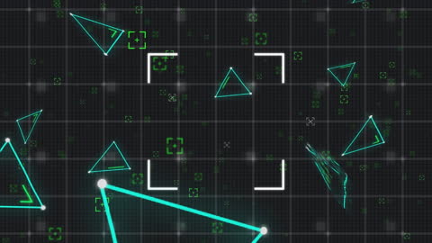 Abstract Digital Interface with Geometric Shapes in Motion