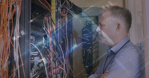 Technician Analyzing Networking Hardware in Data Center - Download Free Stock Images Pikwizard.com