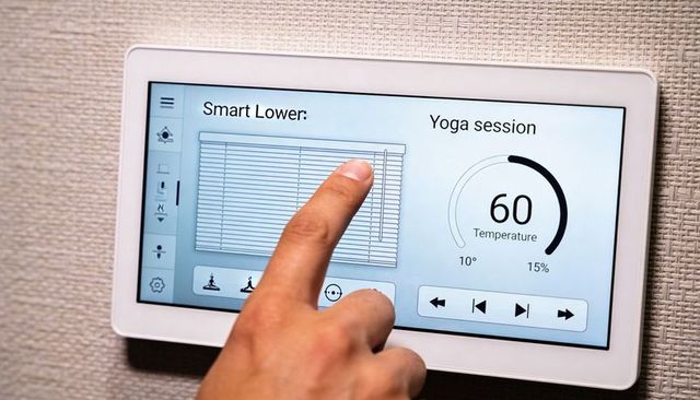 Finger adjusting smart home touchscreen for blinds and thermostat wall-mounted control