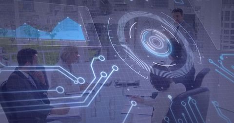 Innovative Business Meeting with Holographic Data Visualization - Download Free Stock Images Pikwizard.com