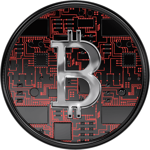 Transparent Bitcoin Design with Red Circuitry Pattern - Download Free Stock Videos Pikwizard.com