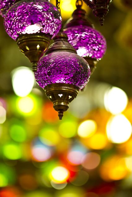 Close-up of Colorful Hanging Lanterns with Bokeh Effect - Download Free Stock Images Pikwizard.com