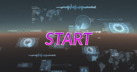 Digital Start Concept with UI and Analytics Elements