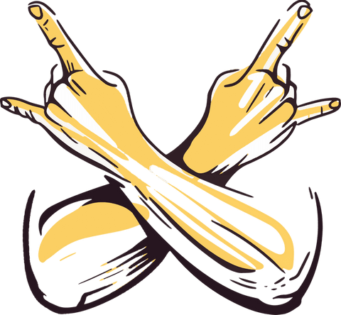 stylized rock gesture arms on transparent background illustration - Download Free Stock Videos Pikwizard.com