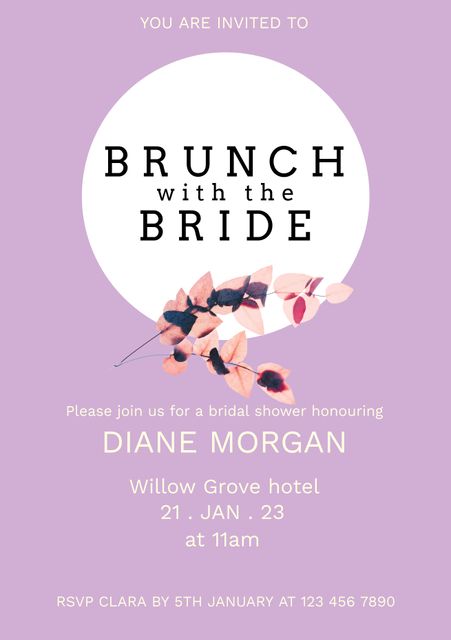 Charming invitation design perfect for bridal showers. Features a modern and elegant floral arrangement with soft pink tones ideal for celebrating with friends and family. Ideal for conveying stylish sophistication. Useful for digital invitations, wedding website, or event announcements.