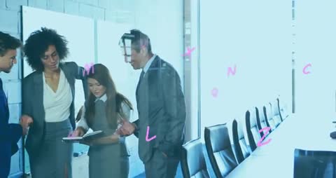 Corporate Team Collaborating in Office Conference Room