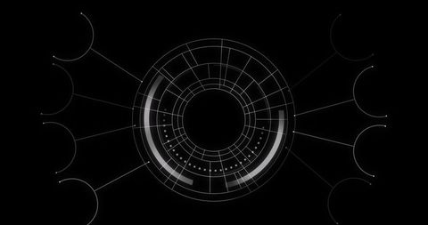 Futuristic Graphic Network Connections on Dark Background