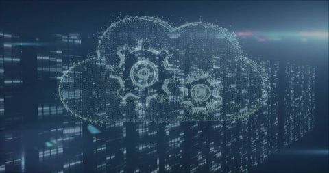Holographic cloud technology in virtual datacenter with gears and data streams