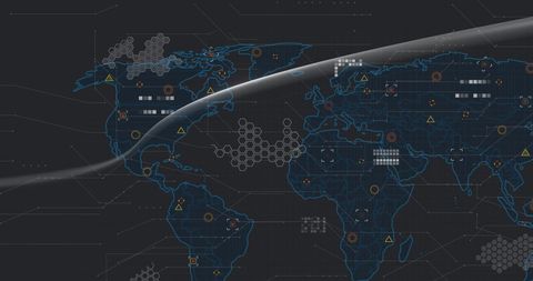 Global Digital Network and Data Processing Over World Map - Download Free Stock Images Pikwizard.com