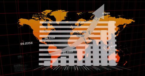 Global Data Visualization with Rising Bar Graph and Map