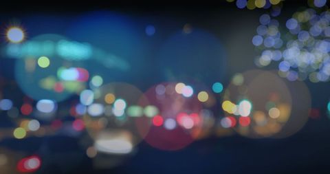 Vibrant Urban Night Traffic with Colorful Bokeh Lights - Download Free Stock Images Pikwizard.com
