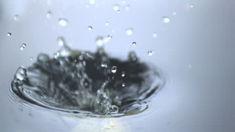 Pear Splashes into Water Creating Dynamic Water Splash Effect