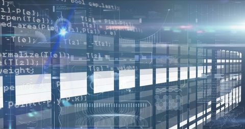 Digital Data Processing Overlay on Server Room - Download Free Stock Images Pikwizard.com