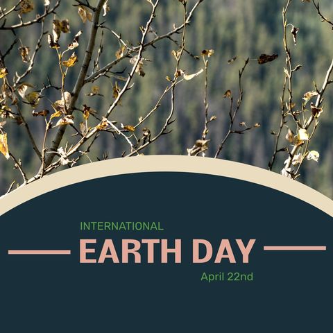 earth day celebration message with dry leaves and faded background - Download Free Stock Templates Pikwizard.com