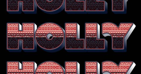 Festive Christmas Typography with Red Pattern Design