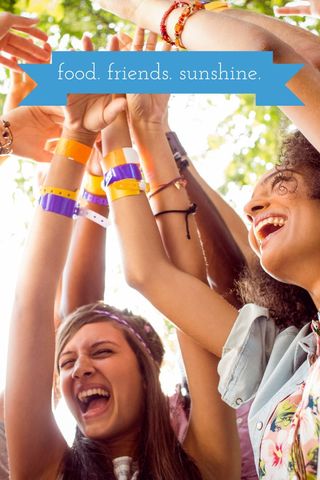 Joyful Group Celebration Under Sunny Sky