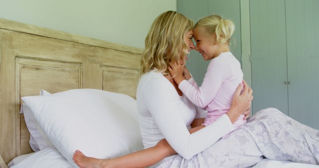 Mother and Daughter Bonding on Bed - Download Free Stock Images Pikwizard.com