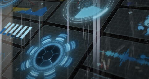 Futuristic Interface Displaying Data Analytics and Cyber Integration