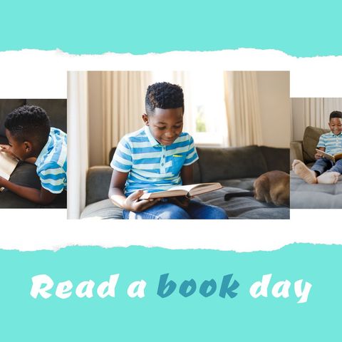 celebrating read a book day with young boy enjoying stories - Download Free Stock Templates Pikwizard.com