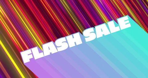 Vibrant Flash Sale Banner with Colorful Diagonal Streaks
