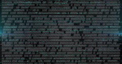 Scrolling binary code streams on digital display interface