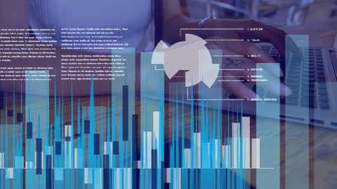 Student Analyzing Statistical Data on Laptop in Classroom Environment