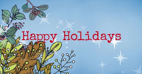 Festive Holiday Greetings with Winter Floral Decorations